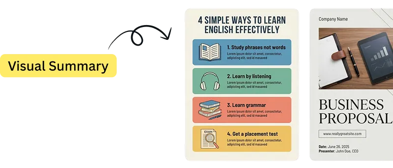 AI Infographics — visual summaries that turn complex topics into clear visuals