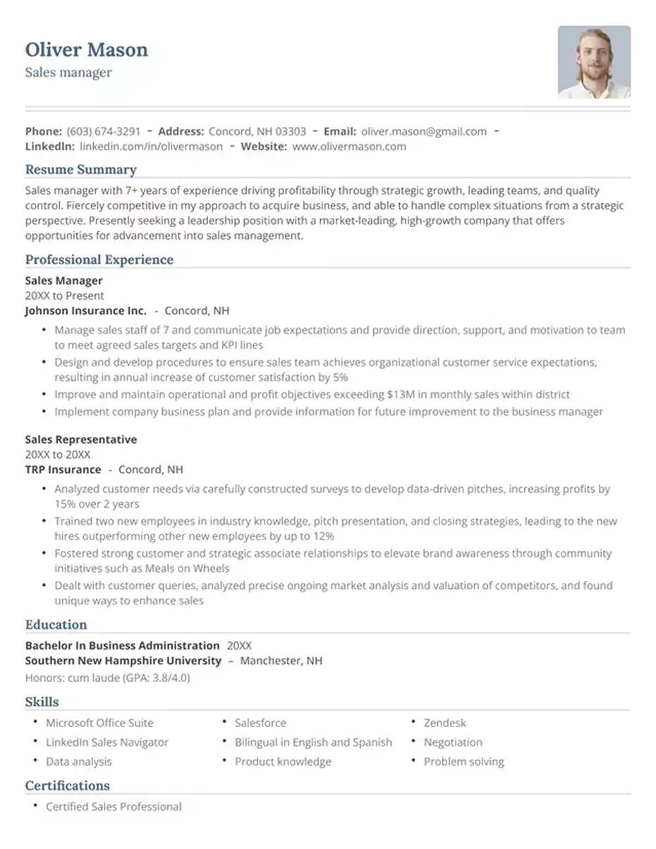 Modern resume template